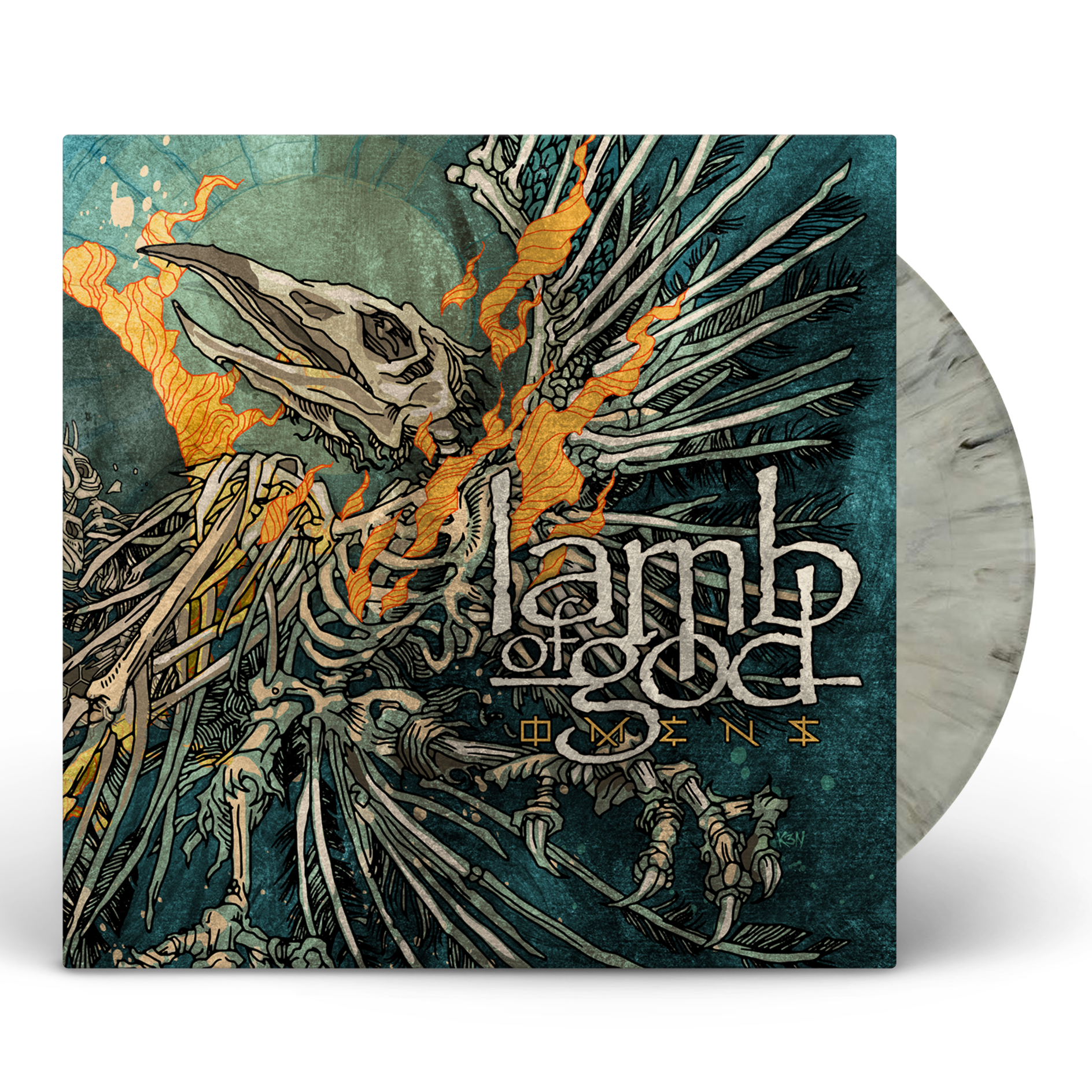 LAMB OF GOD 'OMENS' LIMITED EDITION SILVER GRAY MARBLE LP + PICTURE DISC CD BUNDLE – ONLY 250 AVAILABLE