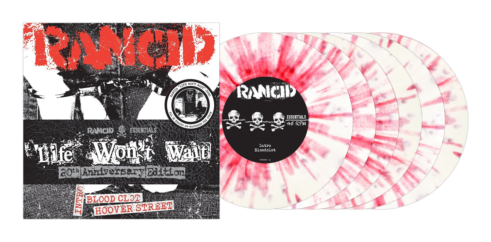 RANCID 'LIFE WON'T WAIT' 6x7" SINGLES (White & Red Splatter Vinyl)