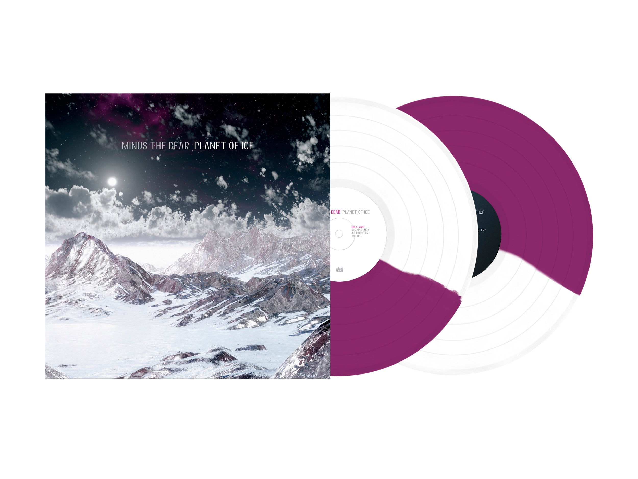 MINUS THE BEAR 'PLANET OF ICE' 2LP (Half Neon Violet & Half White Vinyl)