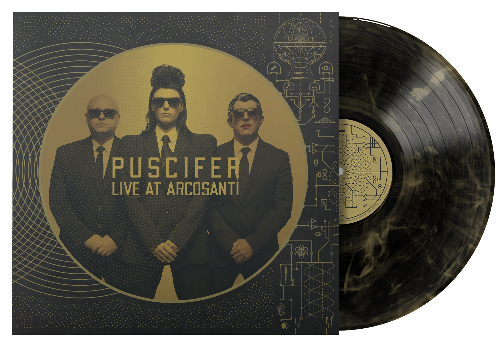 PUSCIFER 'LIVE AT ARCOSANTI' 2LP (Black & Gold Swirl Vinyl)