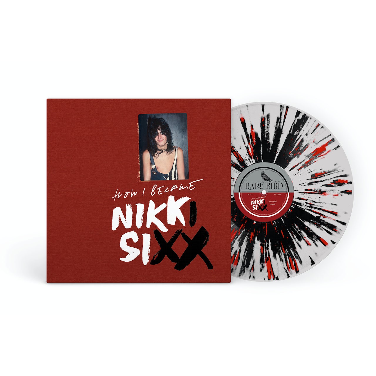 NIKKI SIXX 'FIRST 21: HOW I BECAME NIKKI SIXX' LP (Limited Edition, White, Black, Red Splatter Vinyl)
