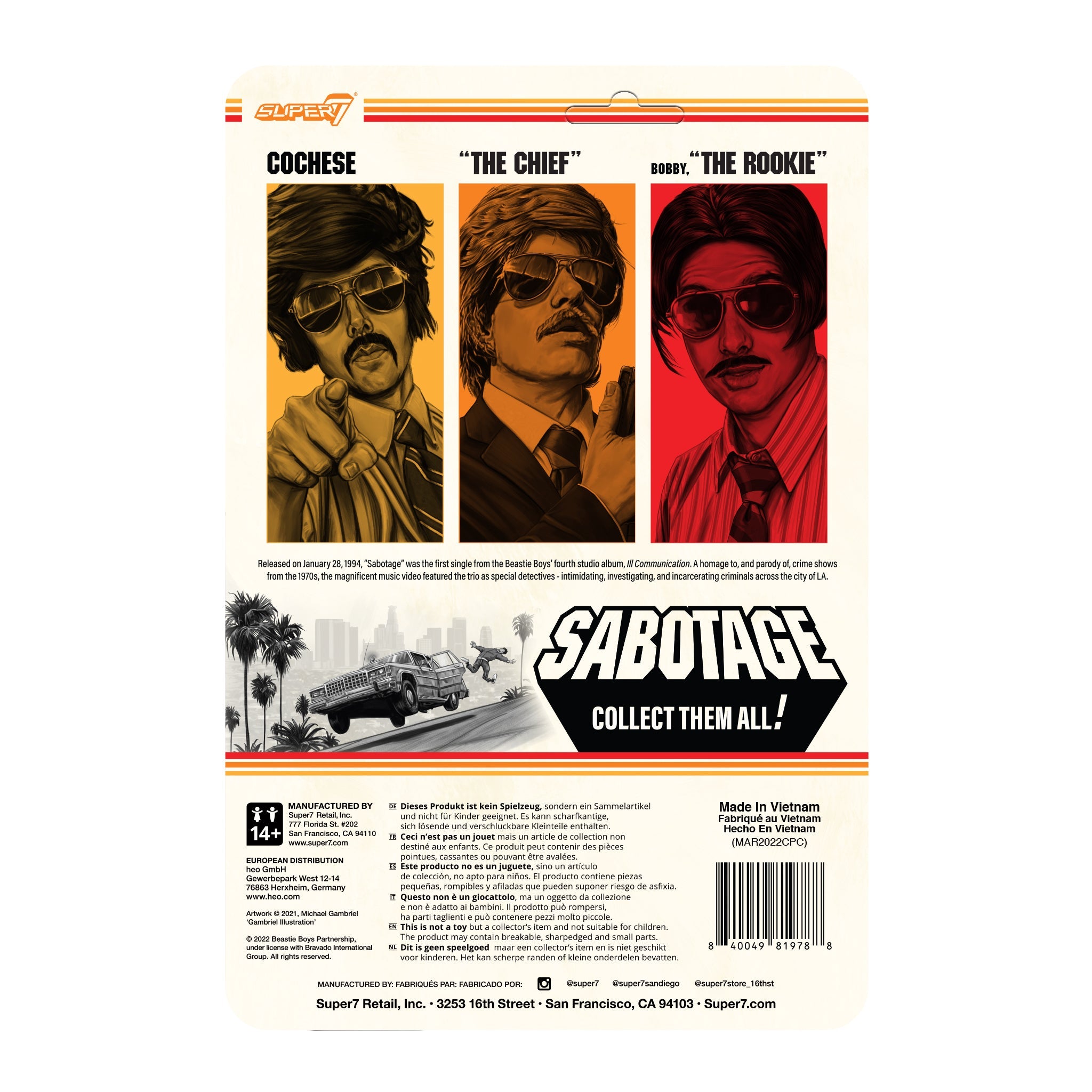 BEASTIE BOYS THE CHIEF (SABOTAGE) WAVE 1 REACTION ACTION FIGURE