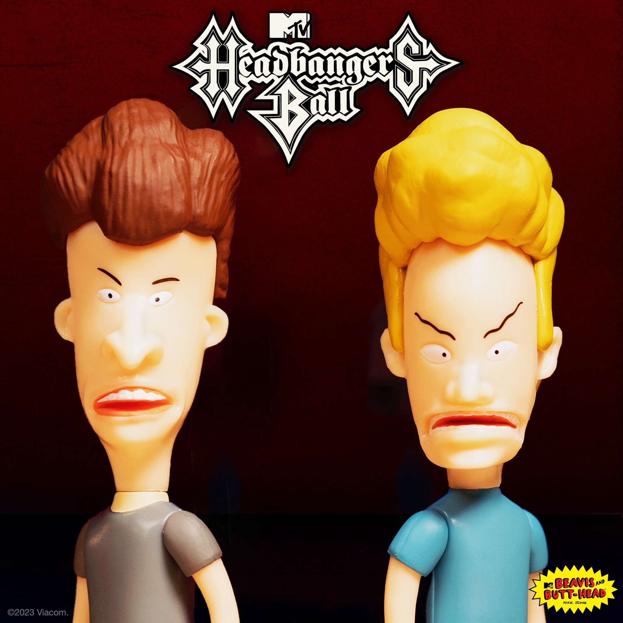 BEAVIS AND BUTT-HEAD REACTION FIGURES - HEADBANGERS BALL SET