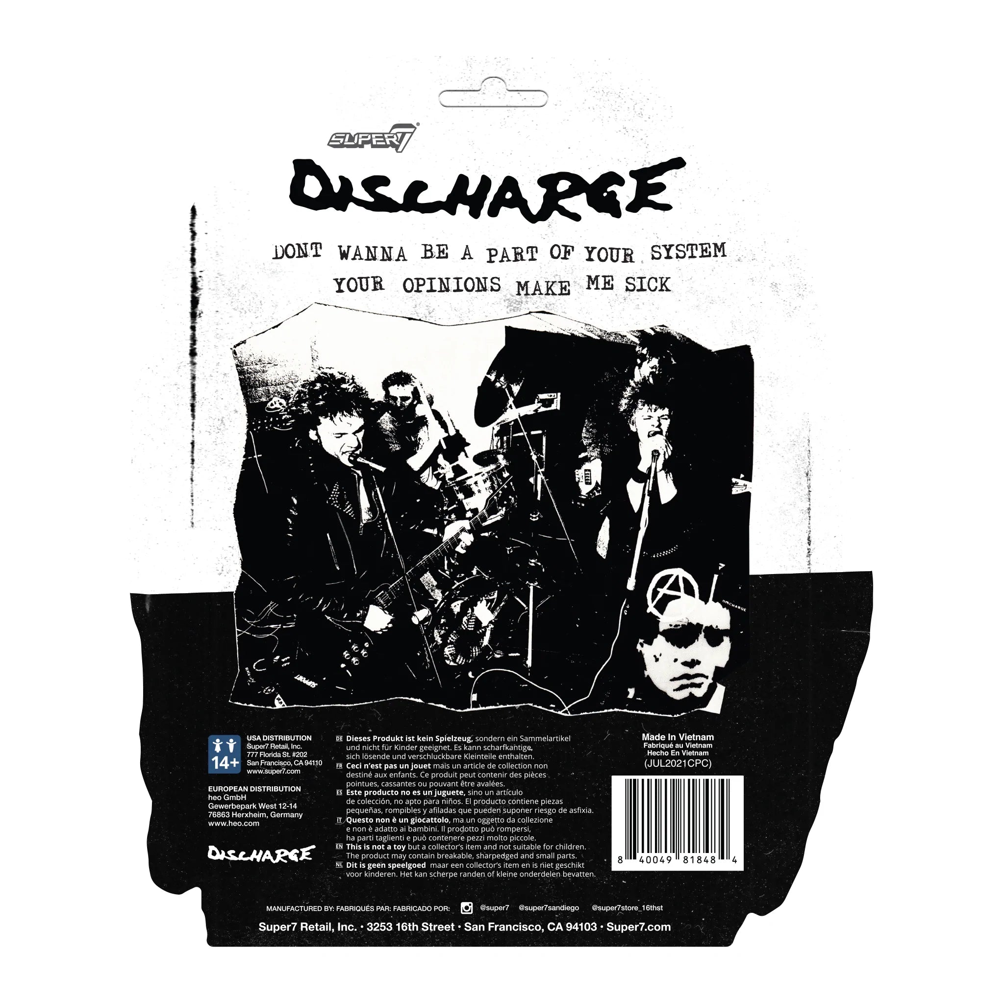 DISCHARGE REACTION PUNK ACTION FIGURE - CAL MORRIS WITH STUDDED LEATHER JACKET