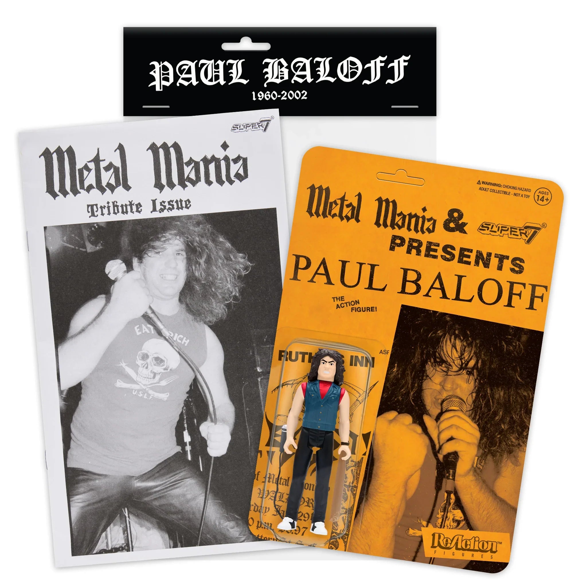 EXODUS PAUL BALOFF REACTION FIGURE- METAL MANIA FANZINE BUNDLE