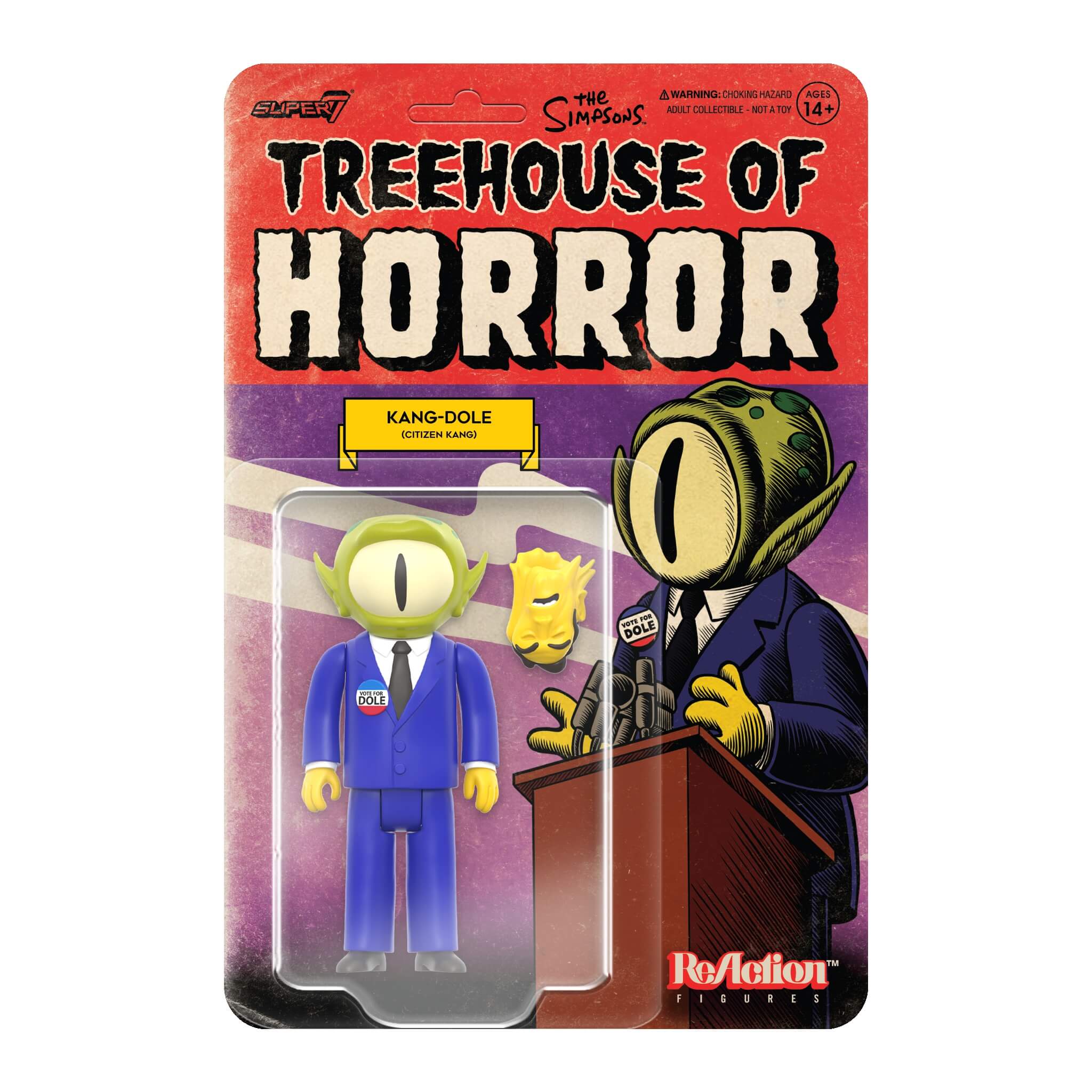 THE SIMPSONS REACTION WAVE 3 'TREEHOUSE OF HORROR - ALIEN PRESIDENT' FIGURE