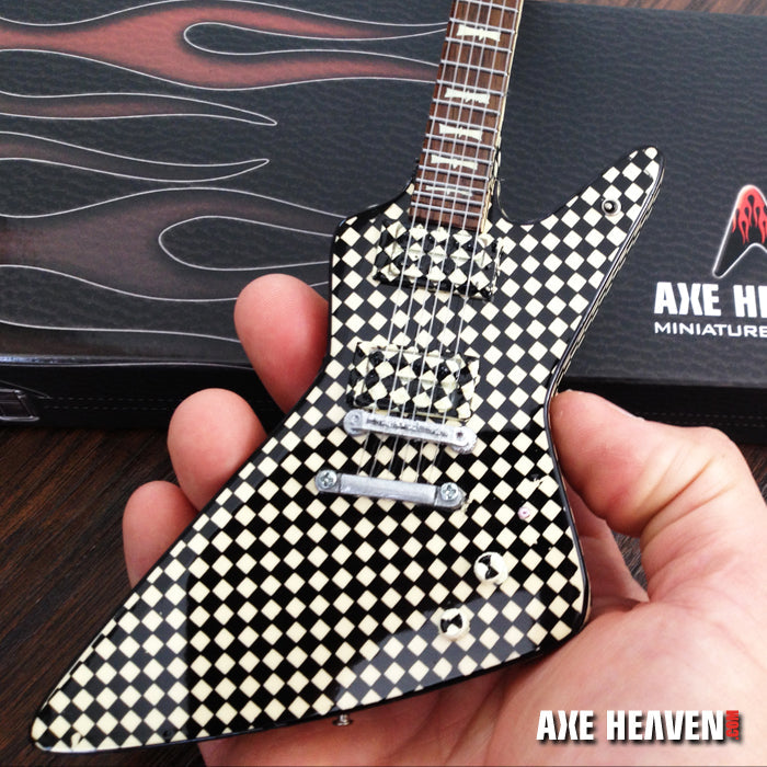 CHEAP TRICK - RICK NIELSEN - CHECKERED EXP MINI GUITAR