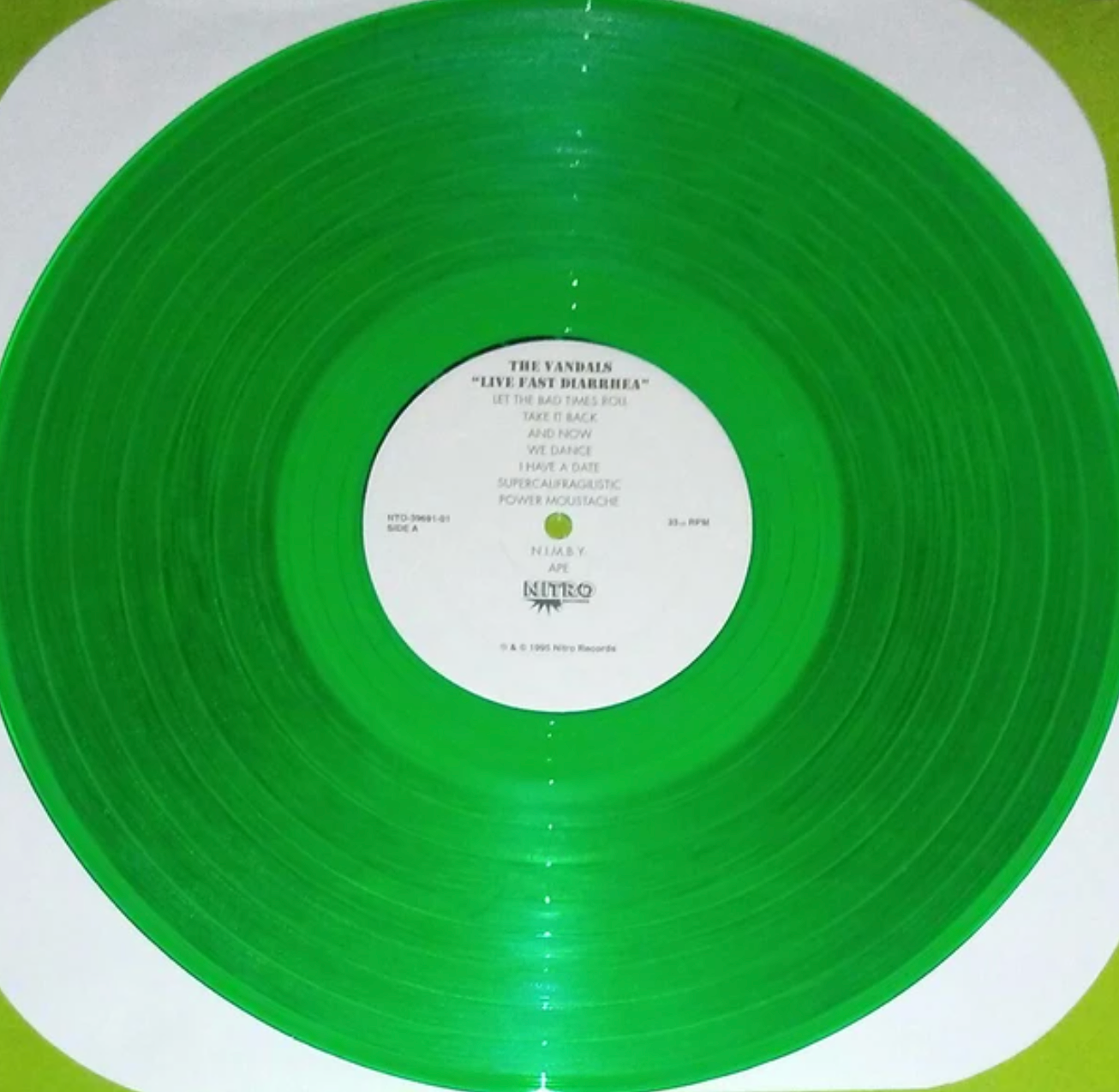 THE VANDALS 'LIVE FAST DIARRHEA' LP (Green Vinyl)