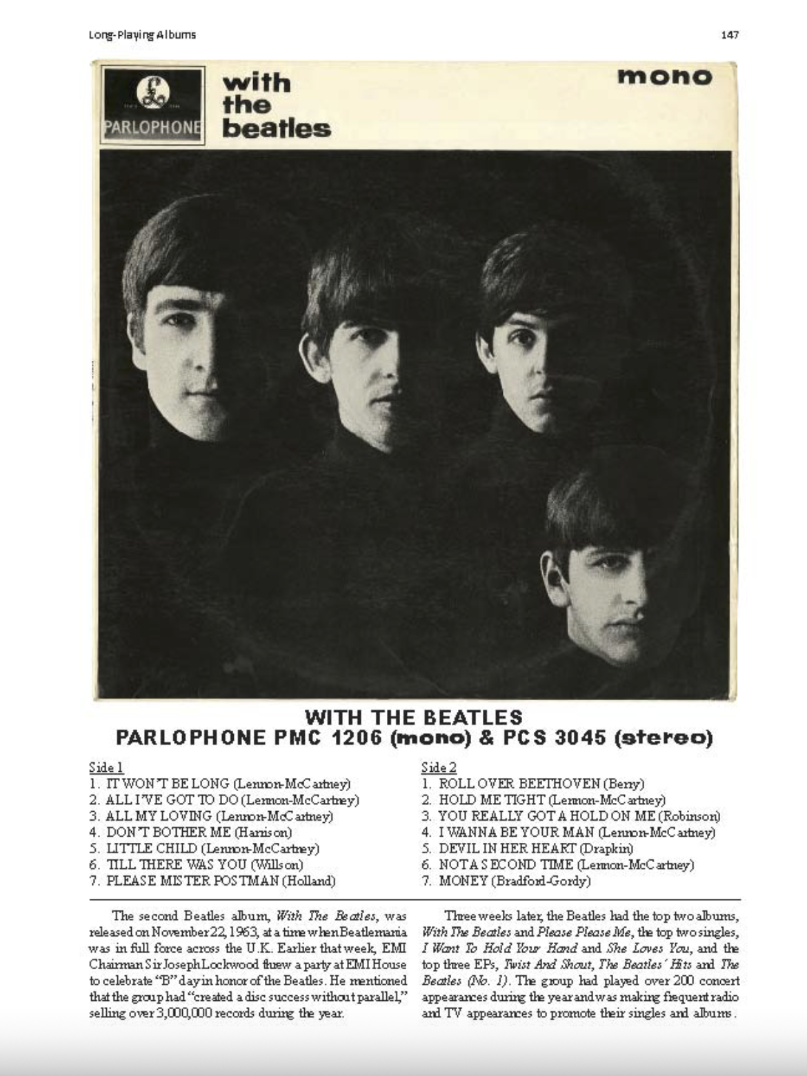 THE BEATLES 'BEATLES FOR SALE ON PARLOPHONE RECORDS' BOOK