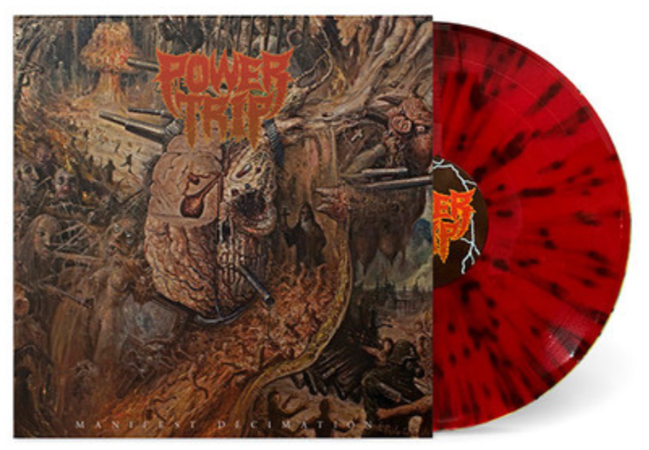 POWER TRIP 'MANIFEST DECIMATION' Red & Brown Splatter Vinyl Album Cover