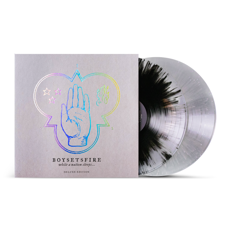 BOYSETSFIRE 'WHILE A NATION SLEEPS' 2LP (Deluxe, Clear w/ Black Splatter & Silver Splatter Vinyl)