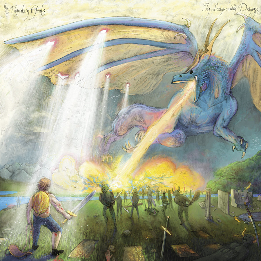 THE MOUNTAIN GOATS 'IN LEAGUE WITH DRAGONS' 2LP + 7" SINGLE (Yellow & Green Vinyl, Dragon Slipcase)