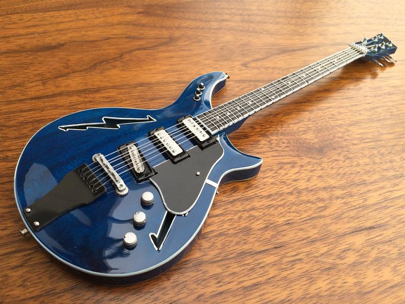 GRATEFUL DEAD - BOB WEIR - BLUE BOLT MINI GUITAR