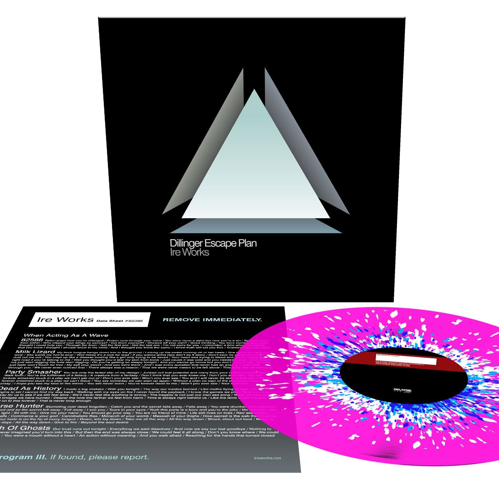 THE DILLINGER ESCAPE PLAN 'IRE WORKS' LP (Reissue, Magenta Splatter Vinyl)