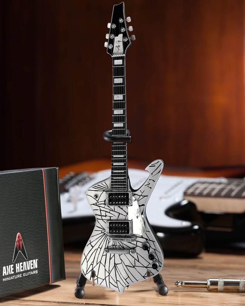 KISS - PAUL STANLEY - CRACKED MIRROR ICEMAN MINIATURE GUITAR MODEL