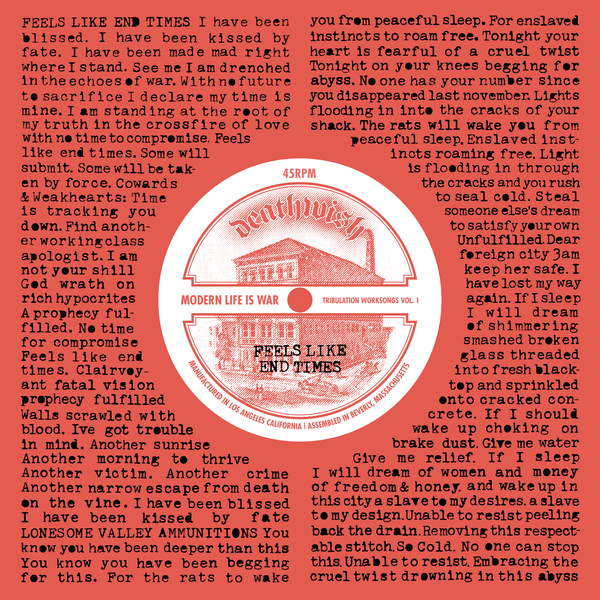 MODERN LIFE IS WAR 'TRIBULATION WORKSONGS VOL.1' 7" EP