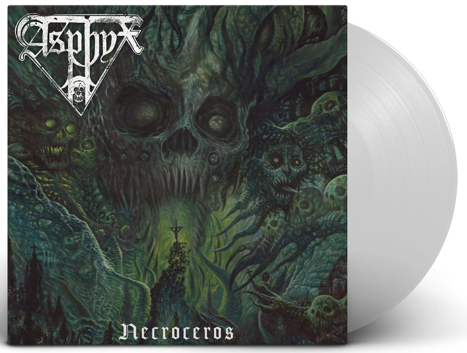 ASPHYX ‘NECROCEROS’ LP (Limited Edition — Only 200 Made, White Vinyl)