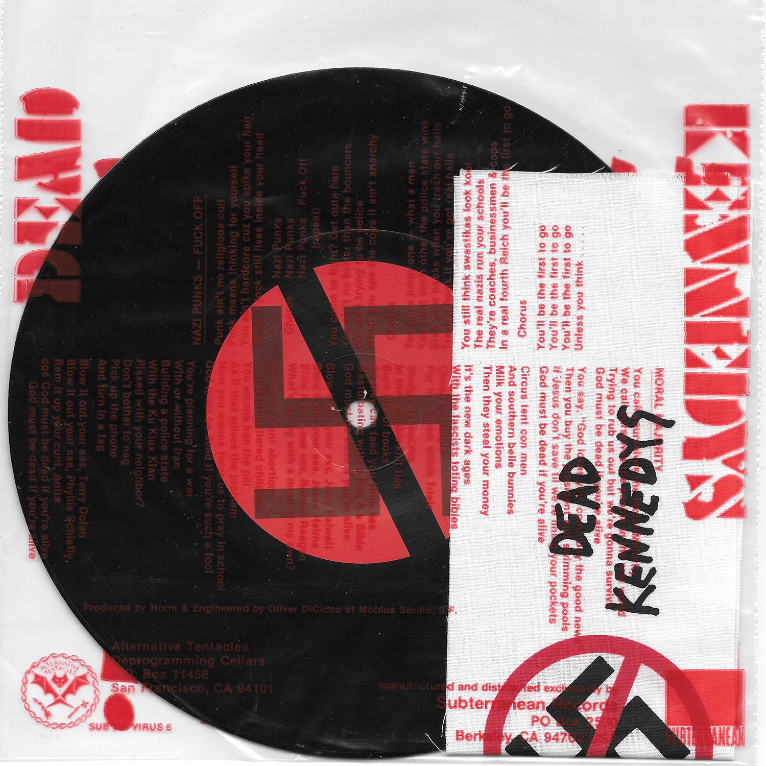 DEAD KENNEDYS 'NAZI PUNKS FUCK OFF! / MORAL MAJORITY' 7" SINGLE (with Armband)