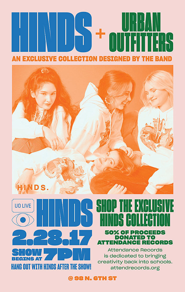Hinds designed a clothing line for Urban Outfitters, celebrating with free show at Space Ninety 8