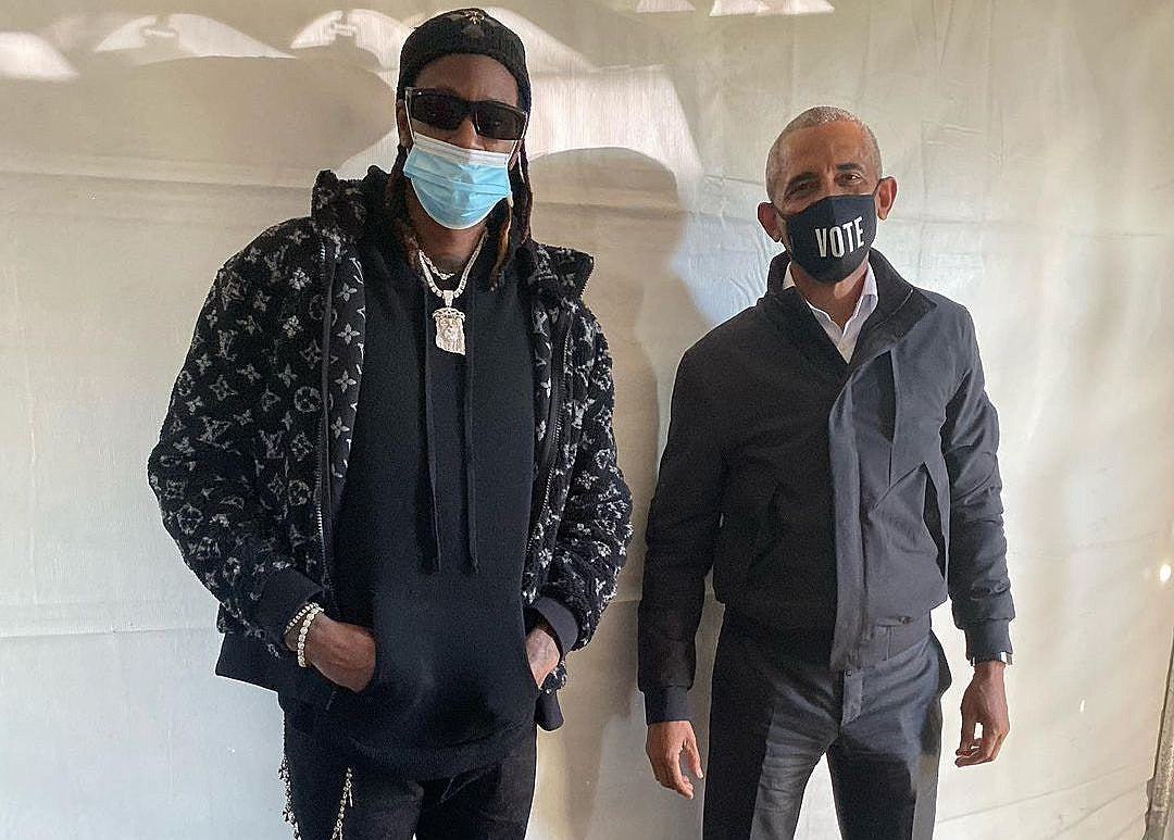 Watch 2 Chainz endorse Biden/Harris at Obama’s rally in Atlanta