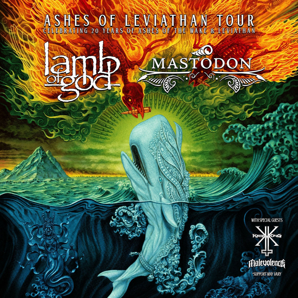 Mastodon (playing ‘Leviathan’) & Lamb of God (playing ‘Ashes’) touring w/ Kerry King (of Slayer)