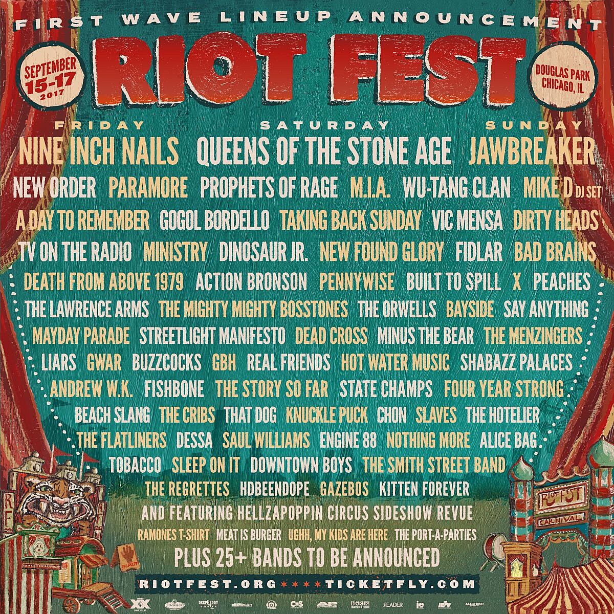 Riot Fest 2017 lineup: NIN, QOTSA, New Order, Paramore, MIA, Wu-Tang, TVOTR, more