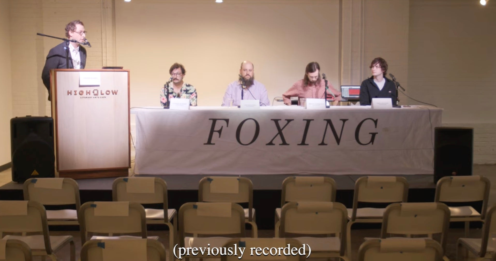 Foxing announce new S/T album & premiere new song “Greyhound” in mock press conference video