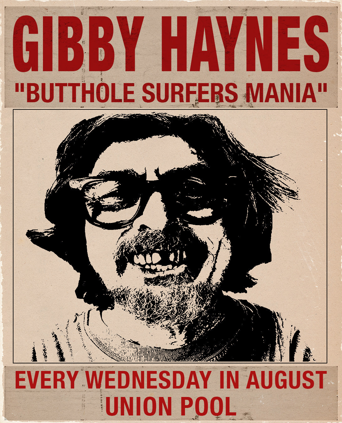 Gibby Haynes announces 4-show “Butthole Surfers Mania’ Brooklyn residency