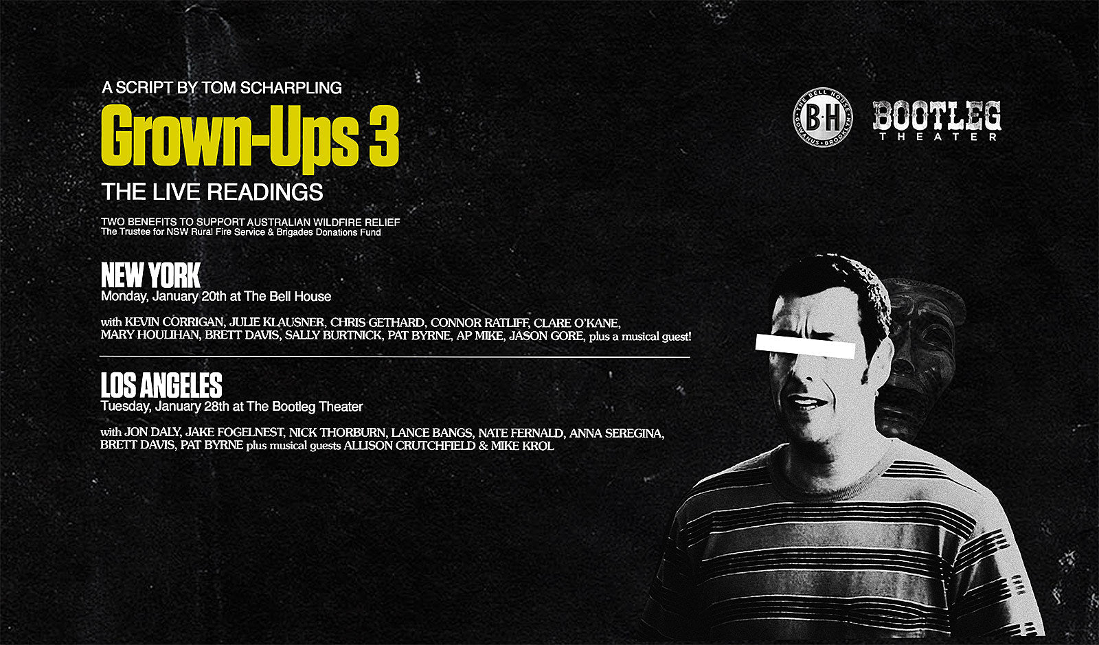 Tom Scharpling’s ‘Grown-Ups 3’ script being read in NYC & L.A.