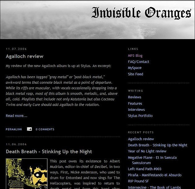 Invisible Oranges turns 10, posting greatest hits