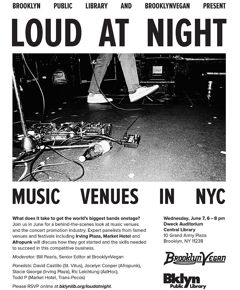 come to a panel about NYC’s concert industry at Brooklyn Public Library