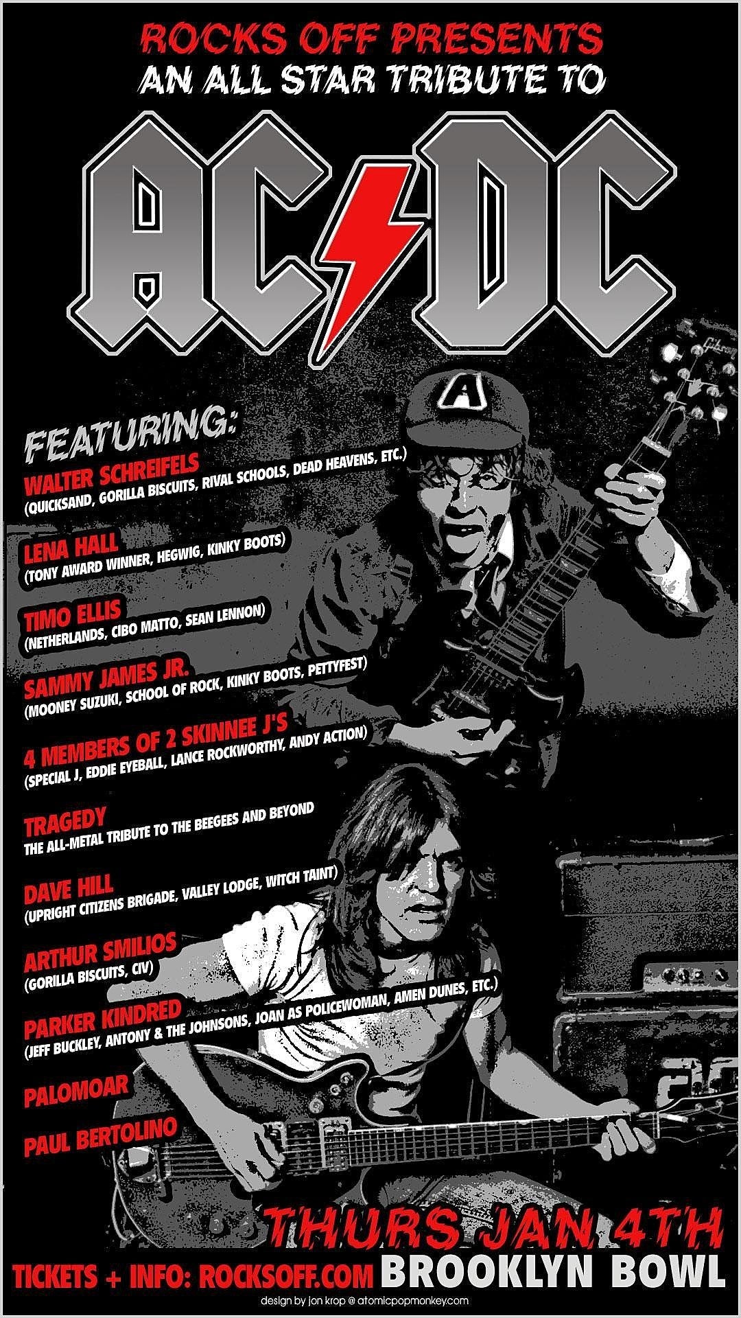 Walter Schreifels, Dave Hill, Lena Hall & more playing AC/DC tribute @ Brooklyn Bowl