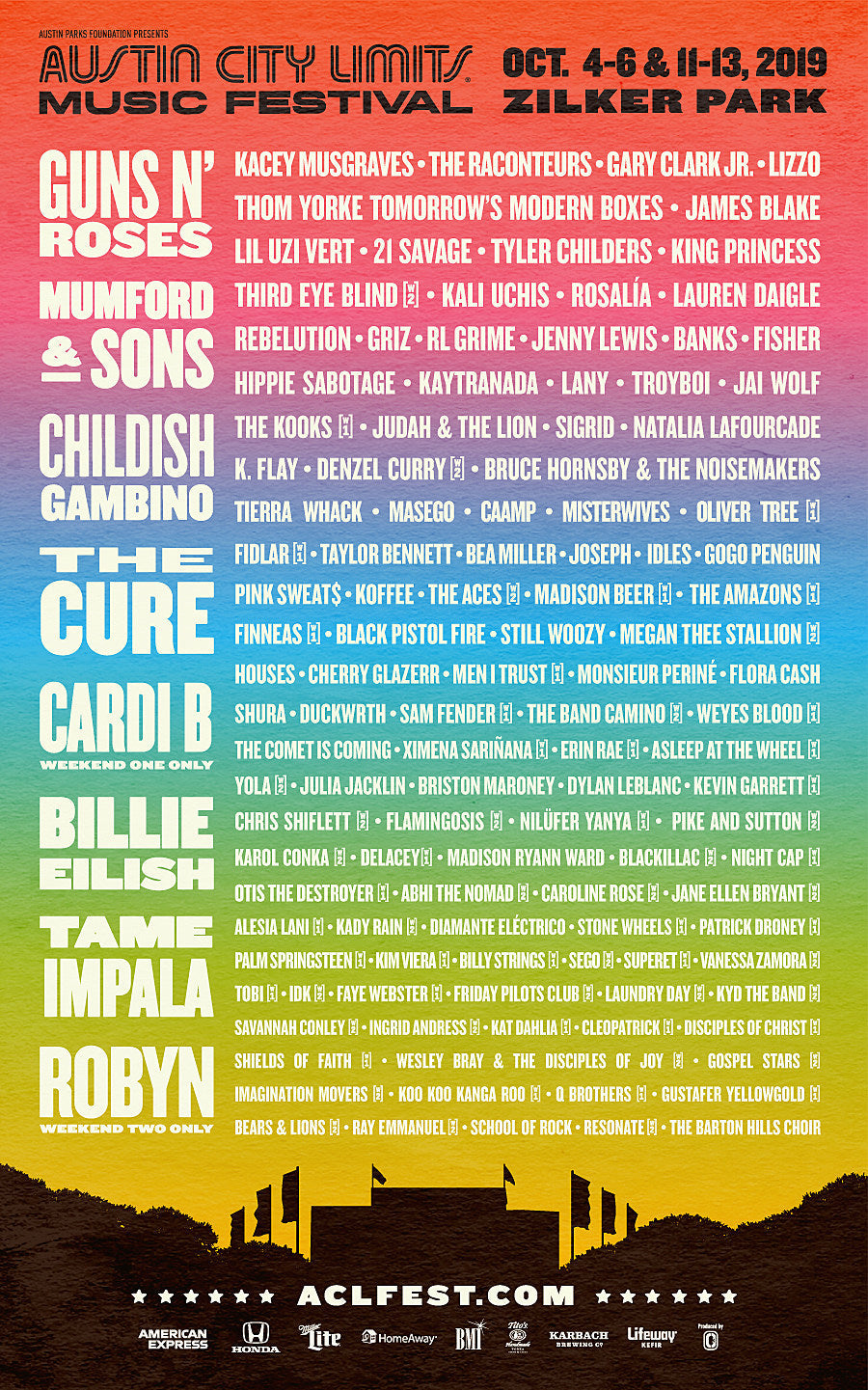 ACL Fest 2019 lineup (Guns N’ Roses, The Cure, Cardi B, Thom Yorke, Tame Impala, more)