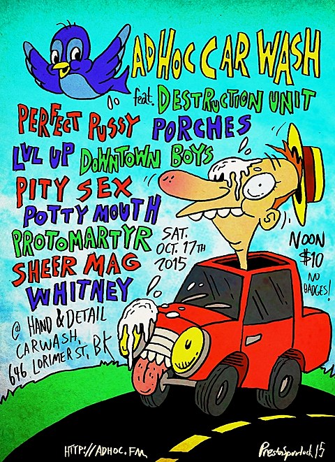 Destruction Unit, Perfect Pussy, Porches, Protomartyr, Sheer Mag & more playing a Car Wash during CMJ