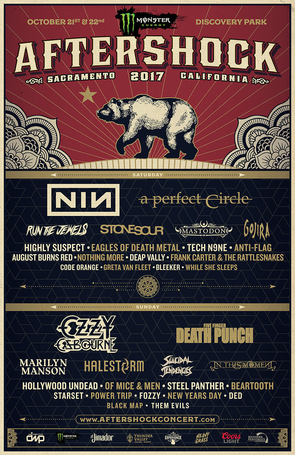 Ozzy, NIN, A Perfect Circle, Mastodon, Run the Jewels, more playing Aftershock