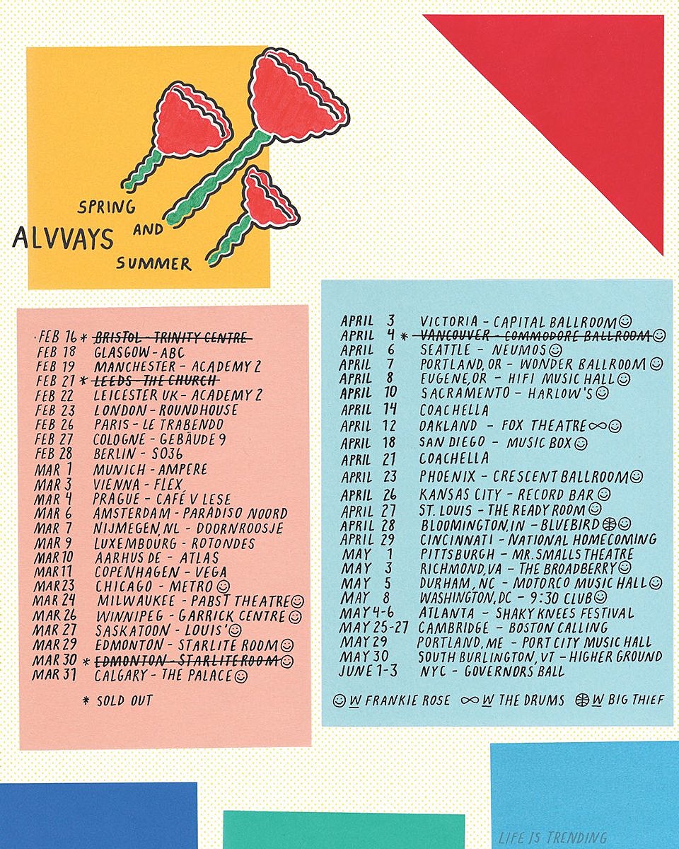 Alvvays announce 2018 North American tour with Frankie Rose