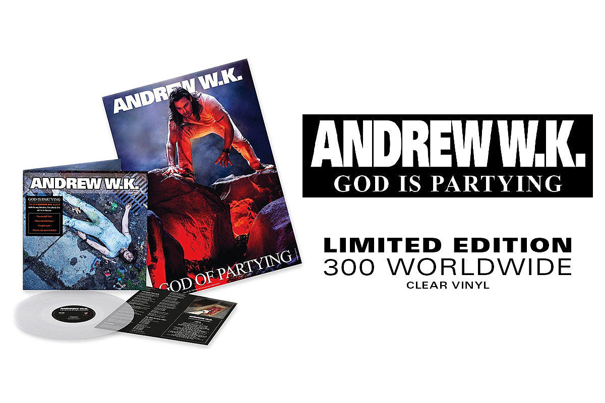Exclusive: Andrew W.K.’s new LP ‘God is Partying’ on clear vinyl (limited to 300)