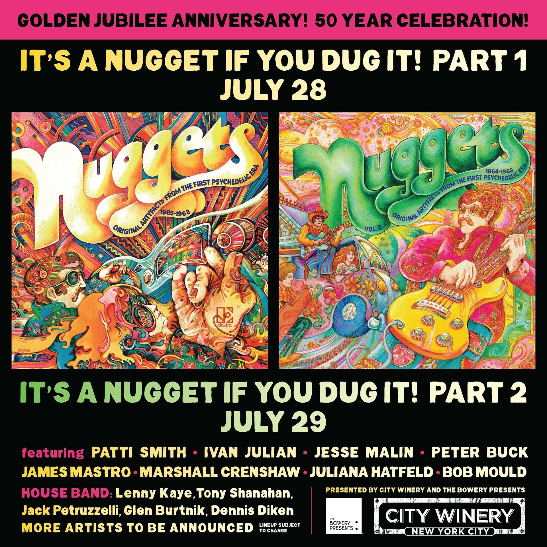 Patti Smith, Bob Mould, Peter Buck & more playing NYC ‘Nuggets’ 50th Anniversary shows (BV presale)