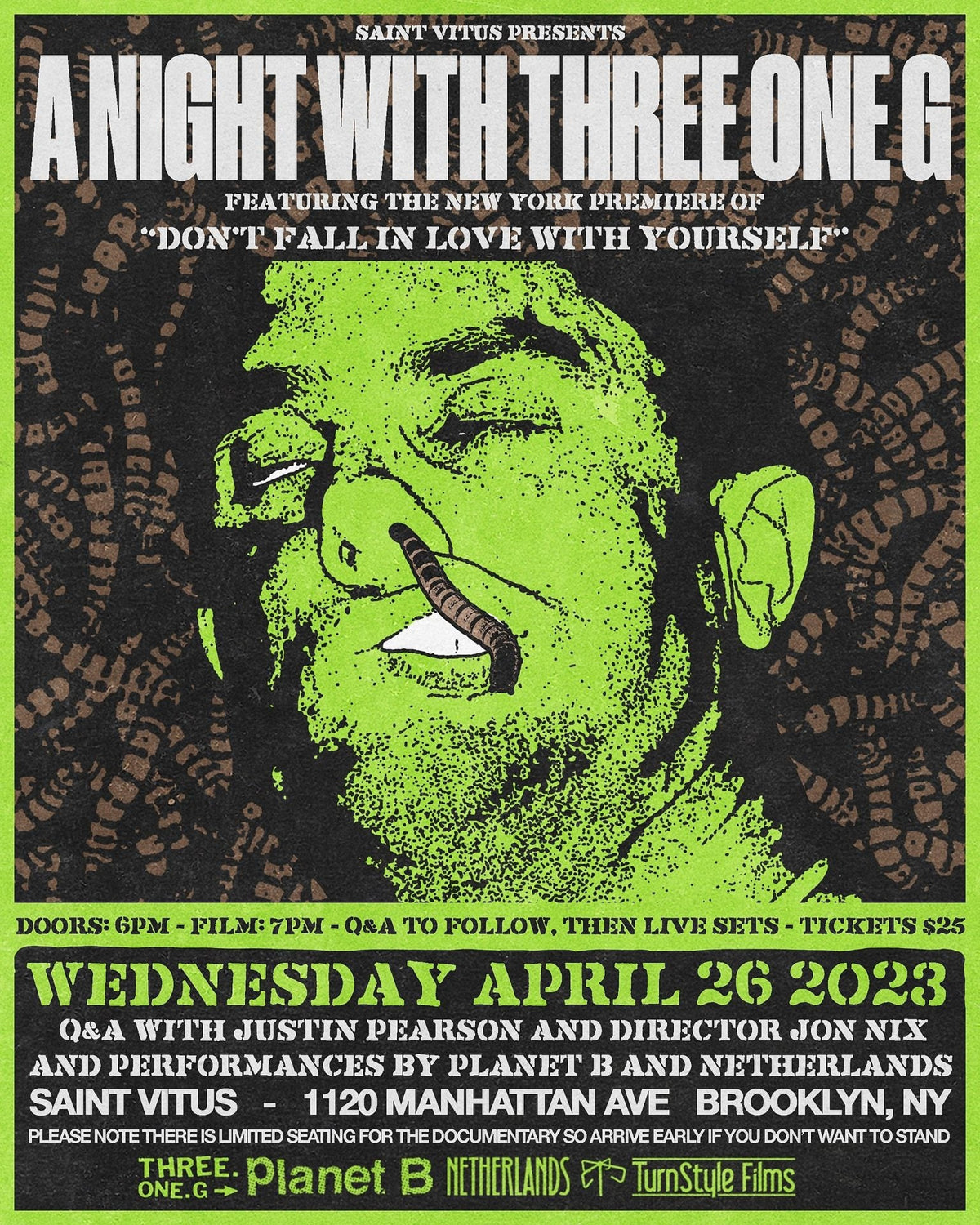 Justin Pearson hosting ‘A Night With Three One G’ in Brooklyn w/ documentary screening, bands, more