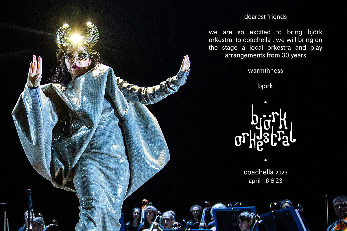 Bjork playing career-spanning “Orkestral” sets for Coachella