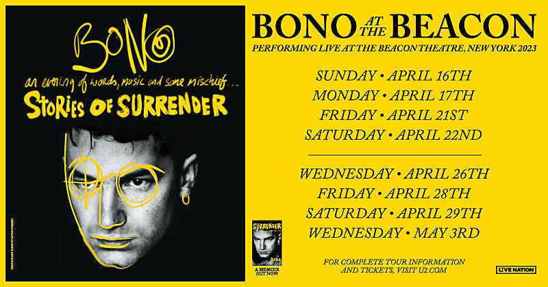 Bono announces 8-show ‘Stories of Surrender’ run at Beacon Theatre