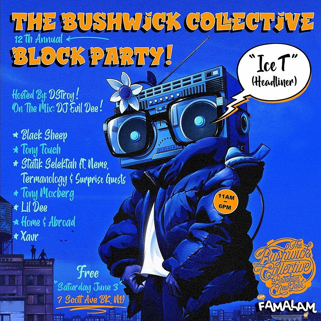 Ice T, Grand Puba, Black Sheep & more playing free Bushwick Collective parties this week