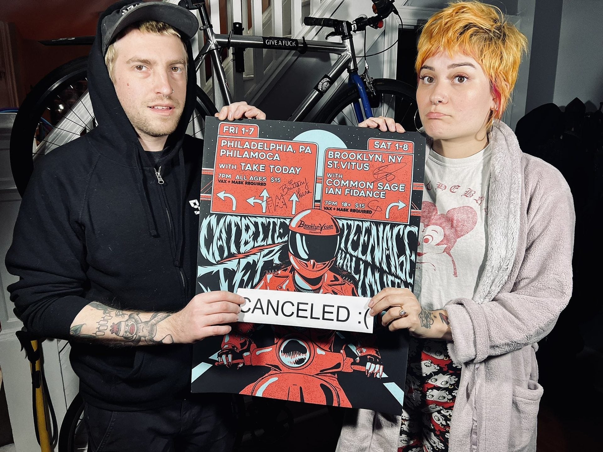 Catbite shows with JER & Teenage Halloween cancelled, signed benefit poster up for sale