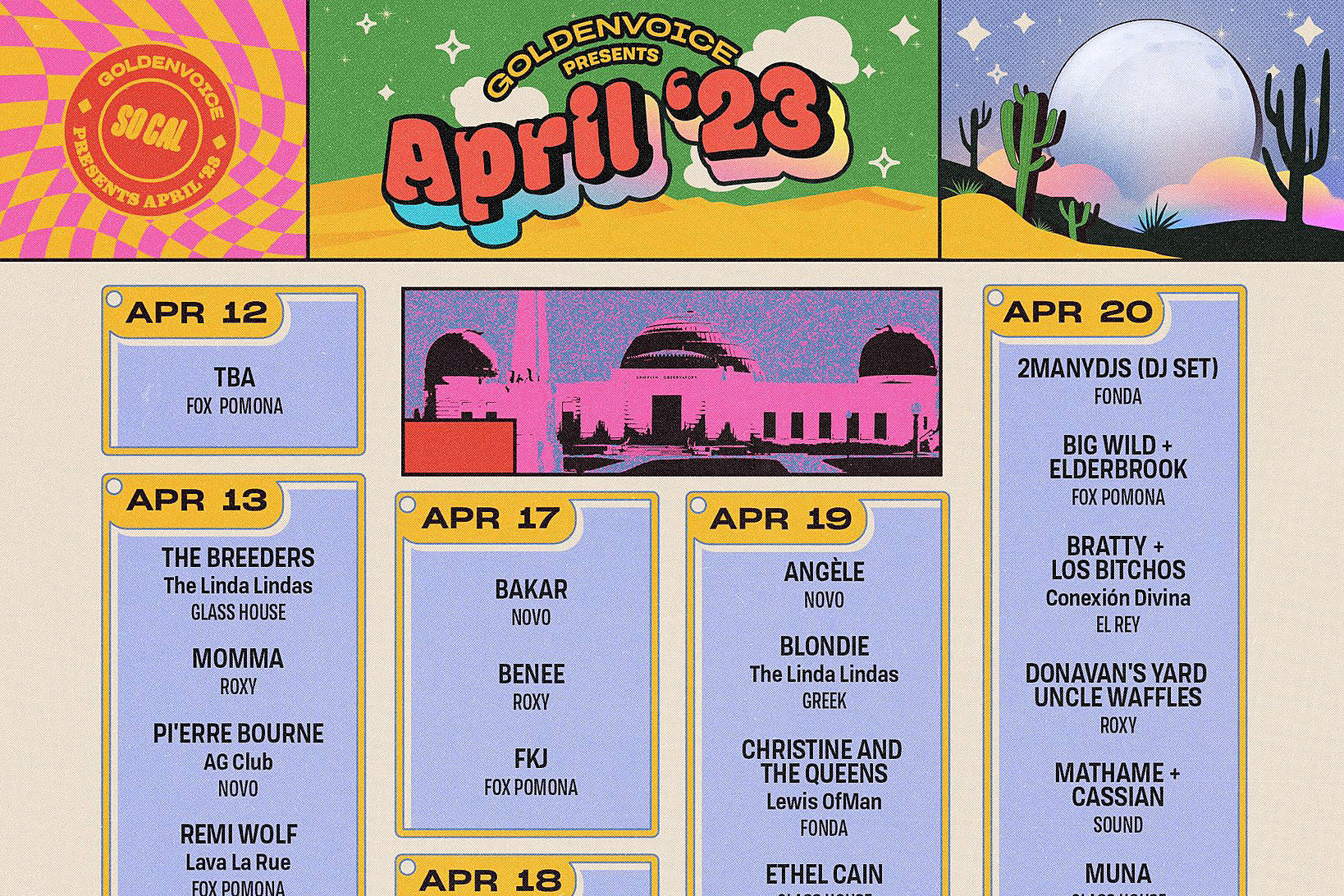 Coachella Sideshows 2023 (The Chemical Brothers, Blondie, The Breeders, Yaeji, MUNA, more)