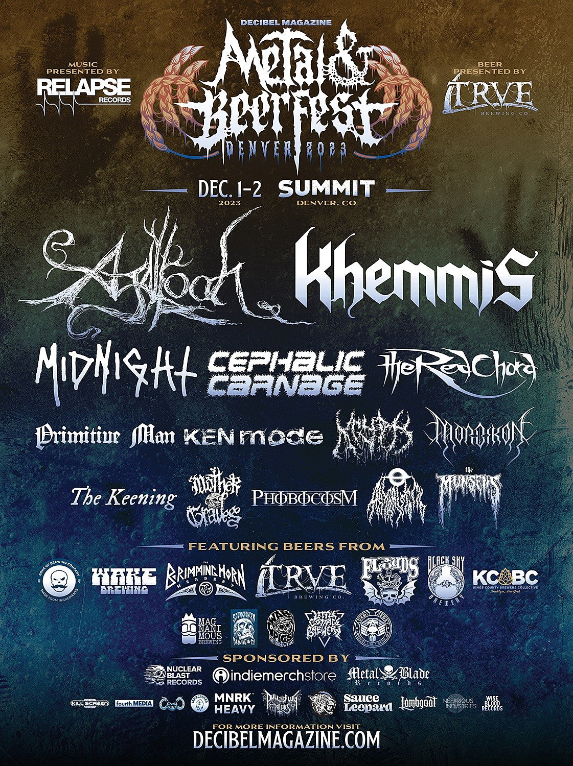 Decibel Fest Denver 2023 lineup: Agalloch, The Keening (SubRosa), Khemmis, The Red Chord & more
