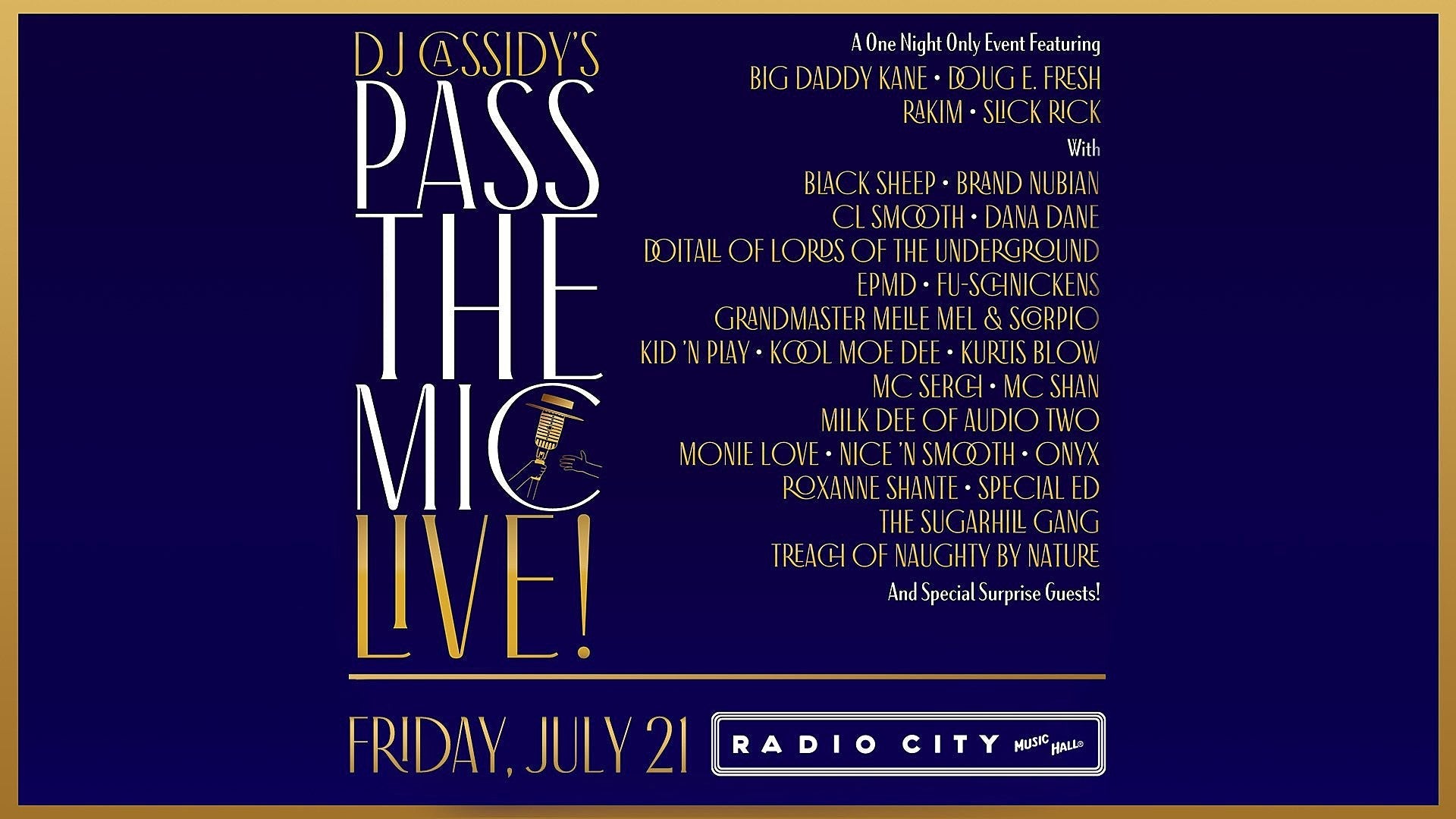 Big Daddy Kane, Doug E Fresh, Rakim & more playing Hip Hop 50th Anniversary show at Radio City