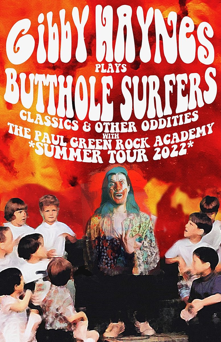 Gibby Haynes playing Butthole Surfers songs with kids backing band on summer tour