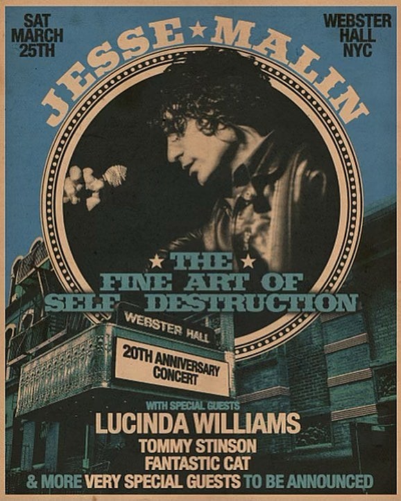 Jesse Malin celebrating 20th anniversary of solo debut w/ Lucinda Williams, Tommy Stinson, more