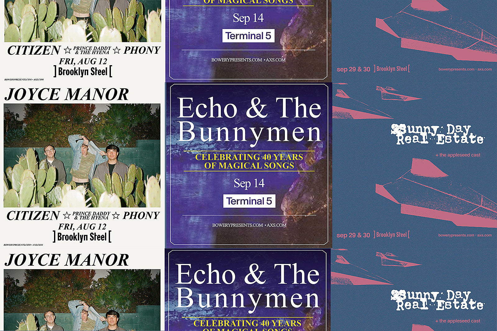 Sunny Day Real Estate, Echo & The Bunnymen, and Joyce Manor NYC shows on BrooklynVegan Presale