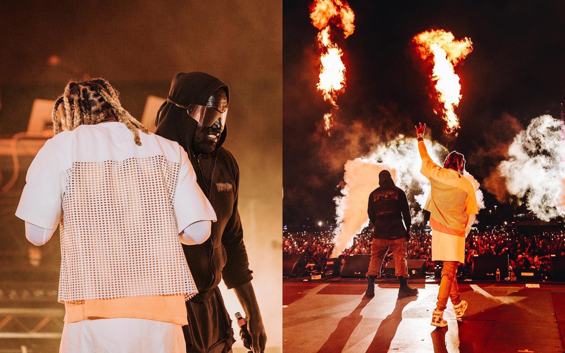 Kid Cudi walks off Rolling Loud set early after crowd throws things at him, as Kanye joins Lil Durk